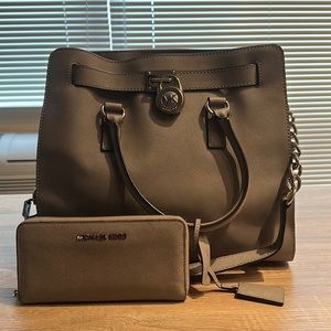 Michael Kors Hamilton Large Purse + Matching Wallet